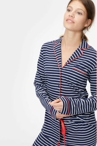 Joules French Navy Stripe Astrid Jersey Pyjama Set